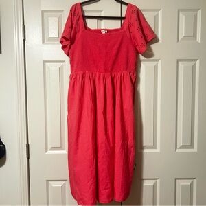 Beachlunchlounge Pink Smocked Dress XL